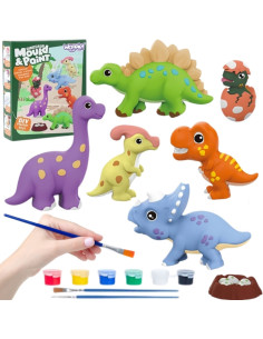 WOOPIE "pasidaryk pats" dažų kūrybinis rinkinys Gaminkite gipso liejinius, figūrėles ir dažus - Dinozaurų rinkinys
