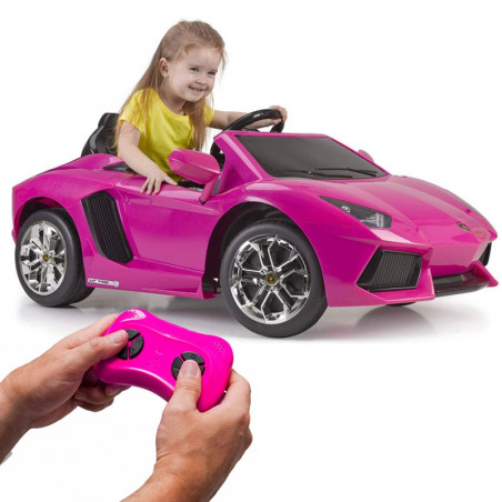 VASARIS Lamborghini Aventador rožinis elektromobilis 6V 3+ VASARIS Lamborghini Aventador rožinis elektromobilis 6V 3+