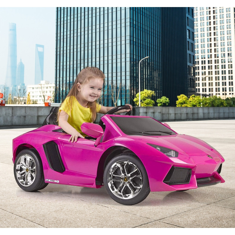 VASARIS Lamborghini Aventador rožinis elektromobilis 6V 3+