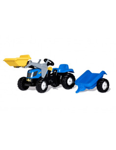 Rolly Toys rollyKid-X New Holland rollyKid traktorius su kaušu ir priekaba Mėlynas