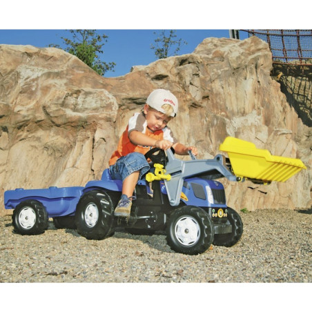Rolly Toys rollyKid-X New Holland rollyKid traktorius su kaušu ir priekaba Mėlynas Rolly Toys rollyKid-X New Holland rollyKid traktorius su kaušu ir priekaba Mėlynas
