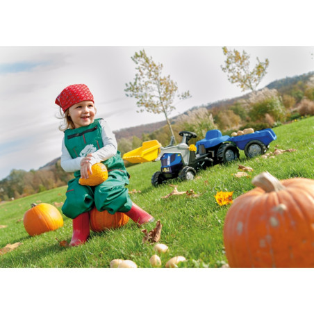 Rolly Toys rollyKid-X New Holland rollyKid traktorius su kaušu ir priekaba Mėlynas Rolly Toys rollyKid-X New Holland rollyKid traktorius su kaušu ir priekaba Mėlynas