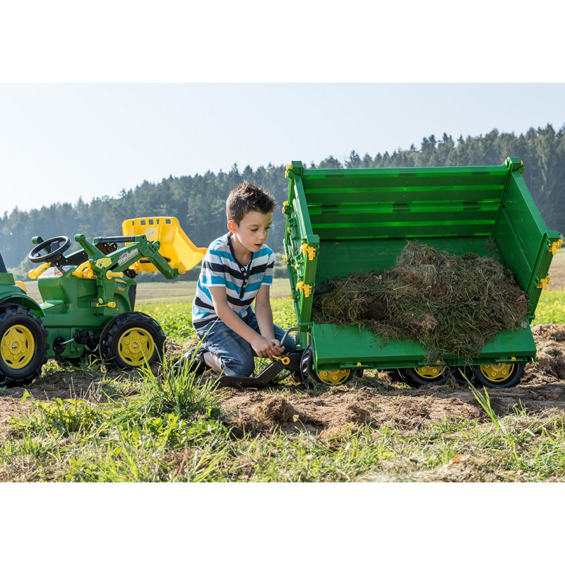 Rolly Toys rollyMulti Trailer - Rolly Multi John Deere 3-осный самосвальный прицеп