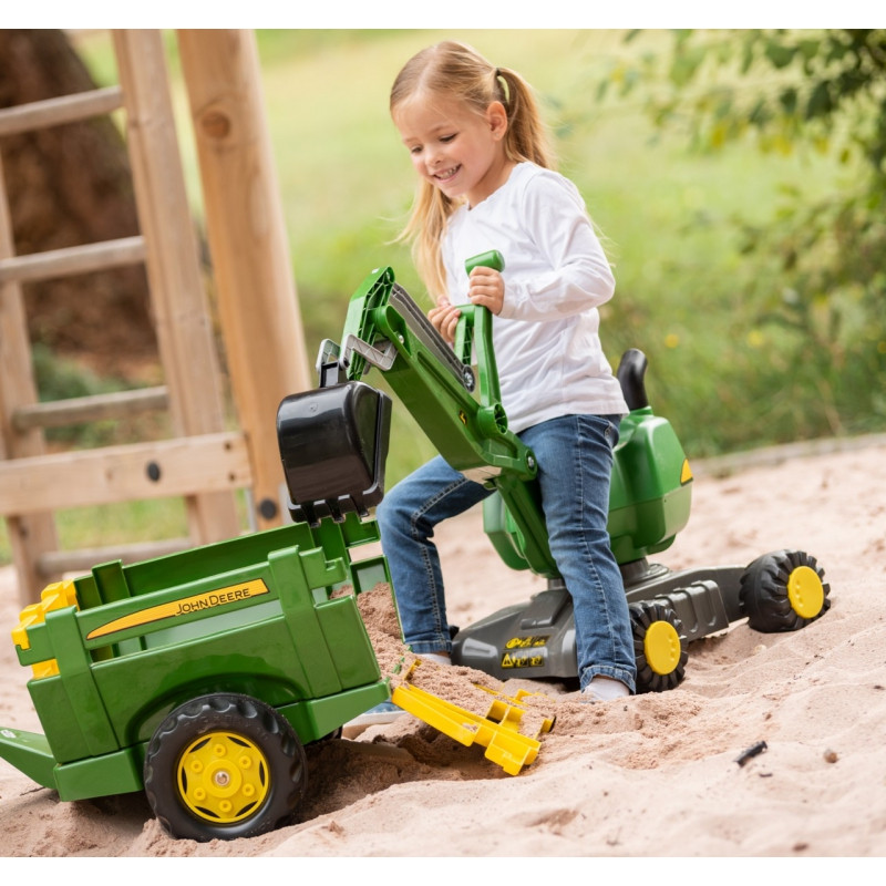 Rolly Toys RollyDigger John Deere savaeigis ekskavatorius "Ride-on", žalias