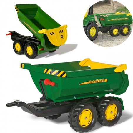 Rolly Toys rollyHalfpipe John Deere savivarčio priekaba Rolly Toys rollyHalfpipe John Deere savivarčio priekaba