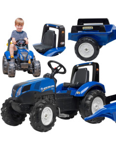 FALK Traktor na Pedały New Holland Duży z Przyczepką od 3 lat