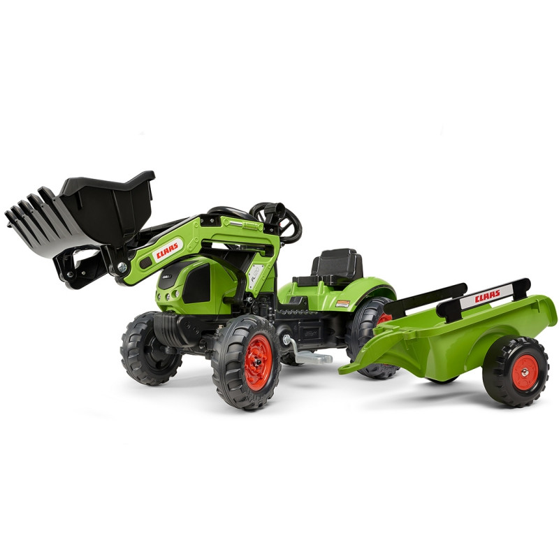 Falk Claas minamas pedalais traktorius su priekaba
