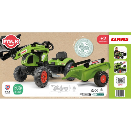 Falk Claas minamas pedalais traktorius su priekaba Falk Claas minamas pedalais traktorius su priekaba