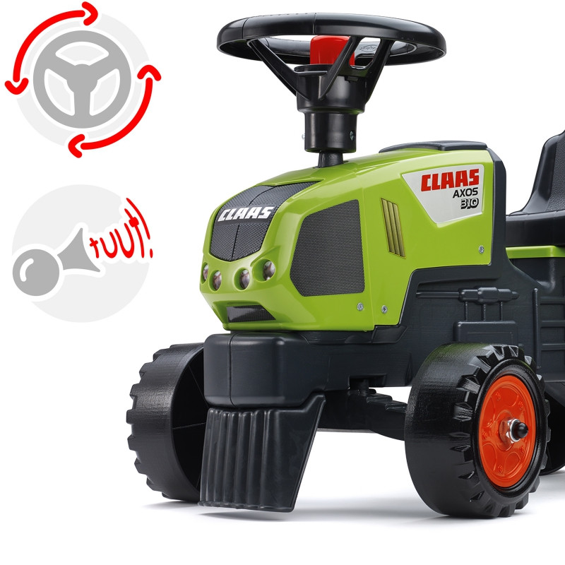 FALK Baby Claas Axos 310 Traktorius Žalias su priekaba nuo 1 metų