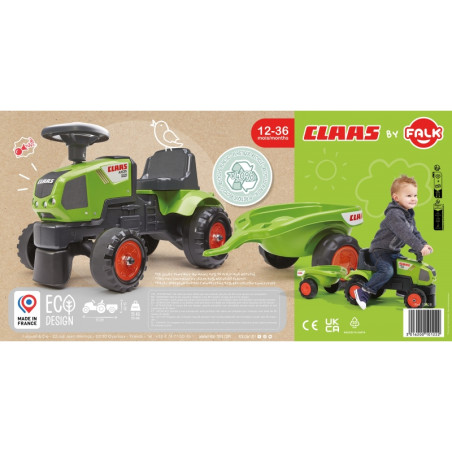 Трактор FALK Baby Claas Axos 310 Green с прицепом от 1 года Трактор FALK Baby Claas Axos 310 Green с прицепом от 1 года