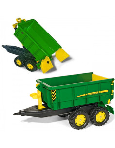 Rolly Toys duża Dwuosiowa Przyczepa John Deere Wywrotka