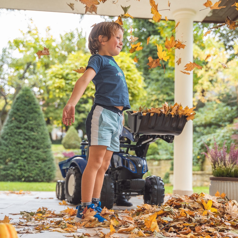 FALK New Holland pedalinis traktorius mėlynas su priekaba nuo 3 metų