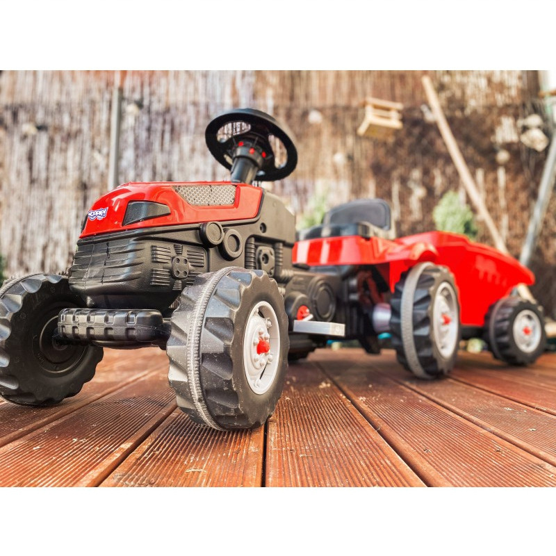 WOOPIE pedalinis traktorius Farmer GoTrac MAXI su priekaba tylūs ratai