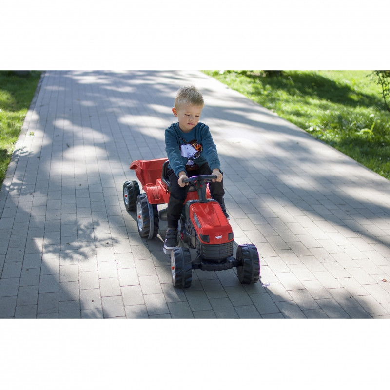 WOOPIE pedalinis traktorius Farmer GoTrac MAXI su priekaba tylūs ratai