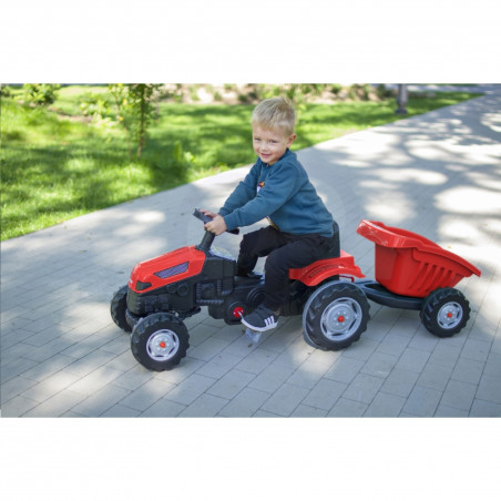 WOOPIE pedalinis traktorius Farmer GoTrac MAXI su priekaba tylūs ratai WOOPIE pedalinis traktorius Farmer GoTrac MAXI su priekaba tylūs ratai