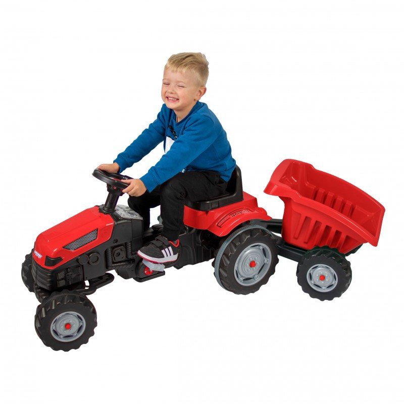 WOOPIE pedalinis traktorius Farmer GoTrac MAXI su priekaba tylūs ratai