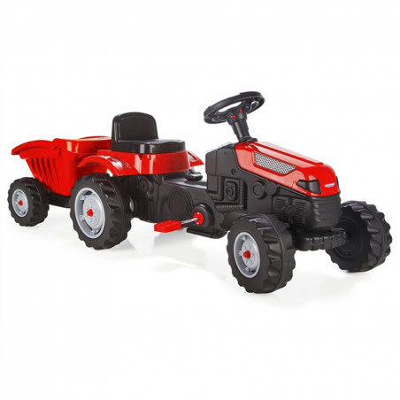 WOOPIE pedalinis traktorius Farmer GoTrac MAXI su priekaba tylūs ratai WOOPIE pedalinis traktorius Farmer GoTrac MAXI su priekaba tylūs ratai