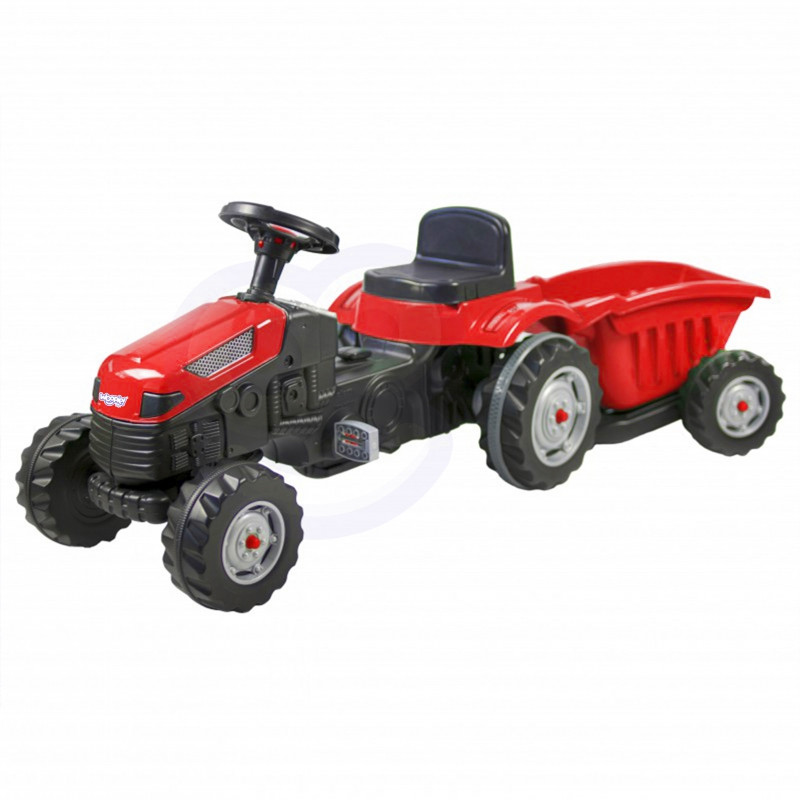 WOOPIE pedalinis traktorius Farmer GoTrac MAXI su priekaba tylūs ratai
