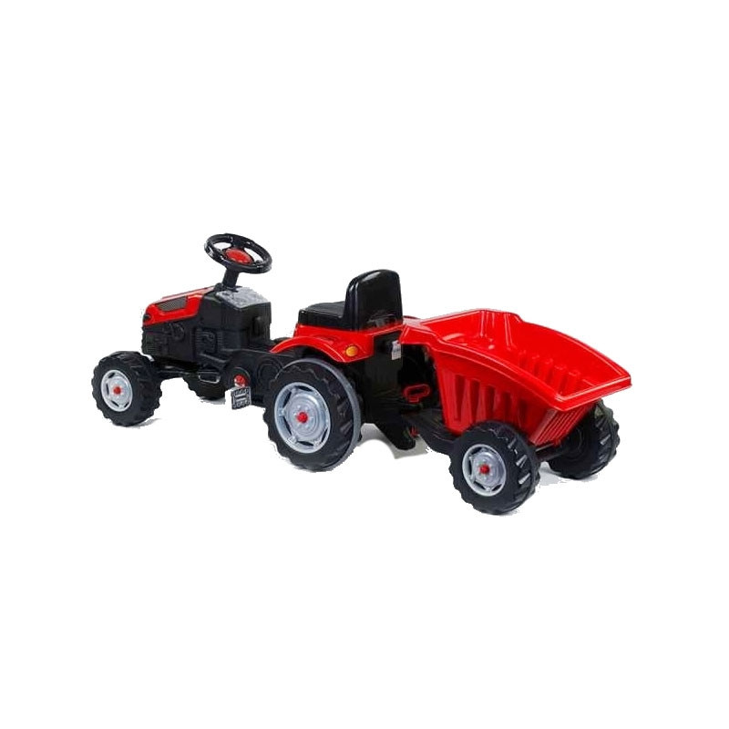 WOOPIE pedalinis traktorius Farmer GoTrac MAXI su priekaba tylūs ratai