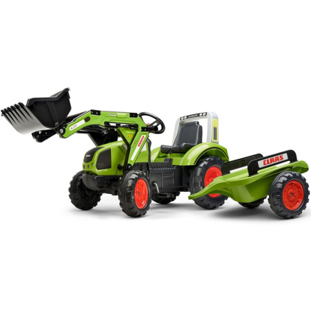FALK pedalinis traktorius su kaušu ir priekaba CLAAS Green nuo 3 metų FALK pedalinis traktorius su kaušu ir priekaba CLAAS Green nuo 3 metų
