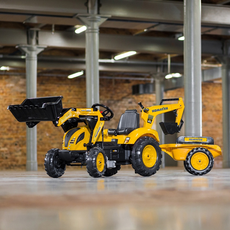 FALK KOMATSU pedalinis traktoriaus ekskavatoriaus kaušinė priekaba nuo 2 metų
