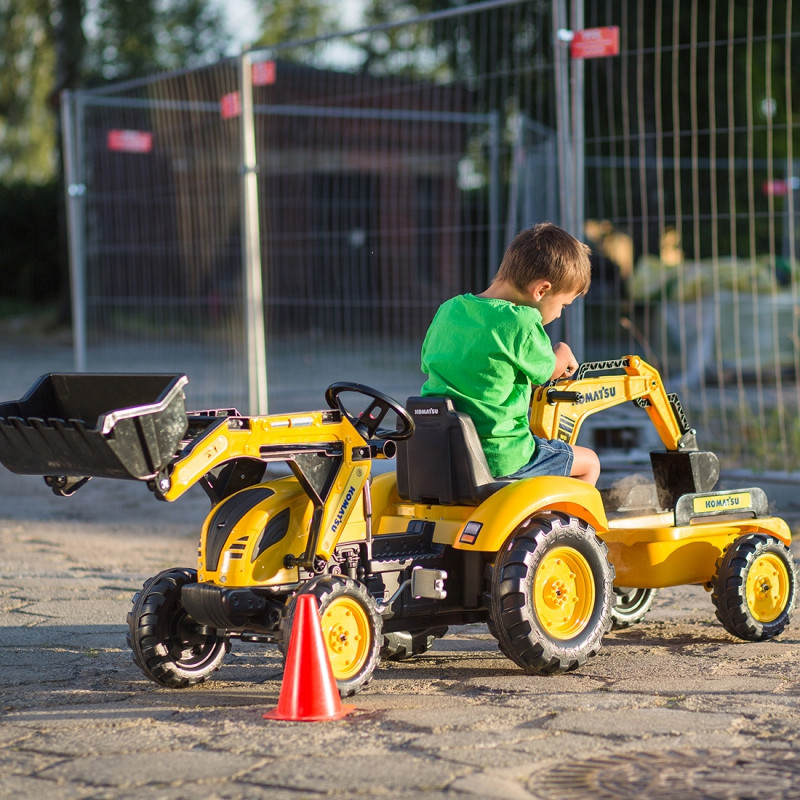 FALK KOMATSU pedalinis traktoriaus ekskavatoriaus kaušinė priekaba nuo 2 metų