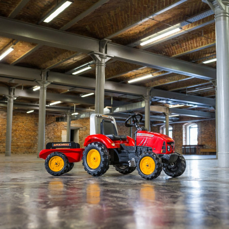 FALK Red Supercharger pedalinis traktorius su priekaba atidarytas 3 metus FALK Red Supercharger pedalinis traktorius su priekaba atidarytas 3 metus