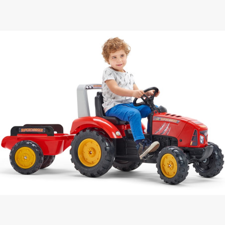 FALK Red Supercharger pedalinis traktorius su priekaba atidarytas 3 metus FALK Red Supercharger pedalinis traktorius su priekaba atidarytas 3 metus