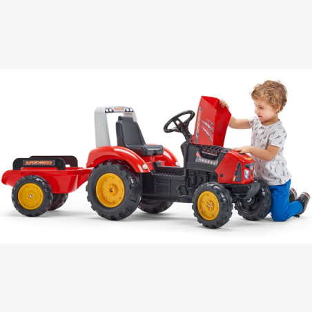 FALK Red Supercharger pedalinis traktorius su priekaba atidarytas 3 metus FALK Red Supercharger pedalinis traktorius su priekaba atidarytas 3 metus