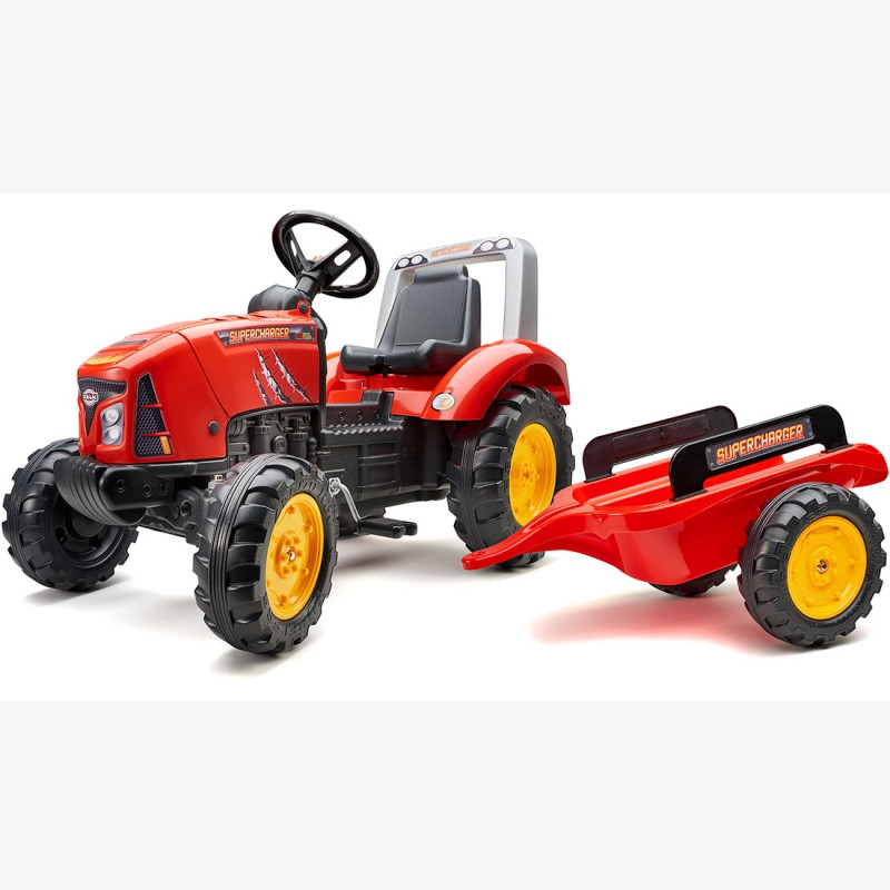 FALK Red Supercharger pedalinis traktorius su priekaba atidarytas 3 metus