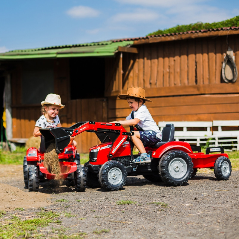 FALK Massey Ferguson raudonas pedalinis traktorius su priekaba nuo 3 metų