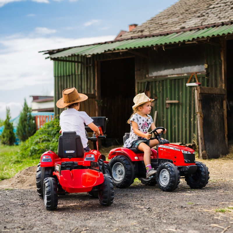 FALK Massey Ferguson raudonas pedalinis traktorius su priekaba nuo 3 metų