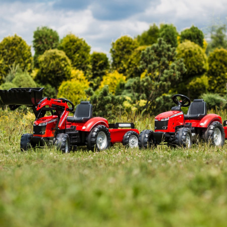 FALK Massey Ferguson raudonas pedalinis traktorius su priekaba nuo 3 metų FALK Massey Ferguson raudonas pedalinis traktorius su priekaba nuo 3 metų