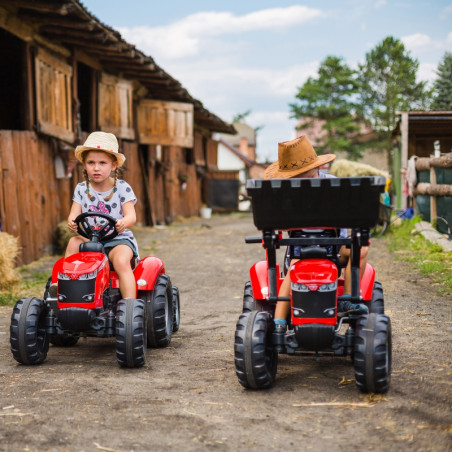FALK Massey Ferguson raudonas pedalinis traktorius su priekaba nuo 3 metų FALK Massey Ferguson raudonas pedalinis traktorius su priekaba nuo 3 metų