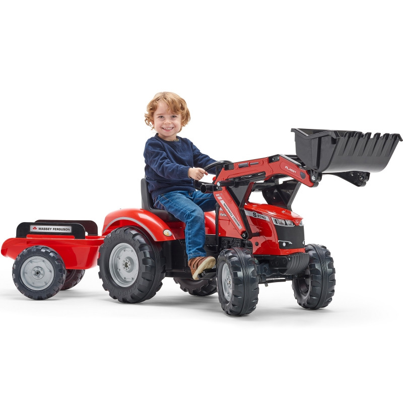 FALK Massey Ferguson raudonas pedalinis traktorius su priekaba nuo 3 metų