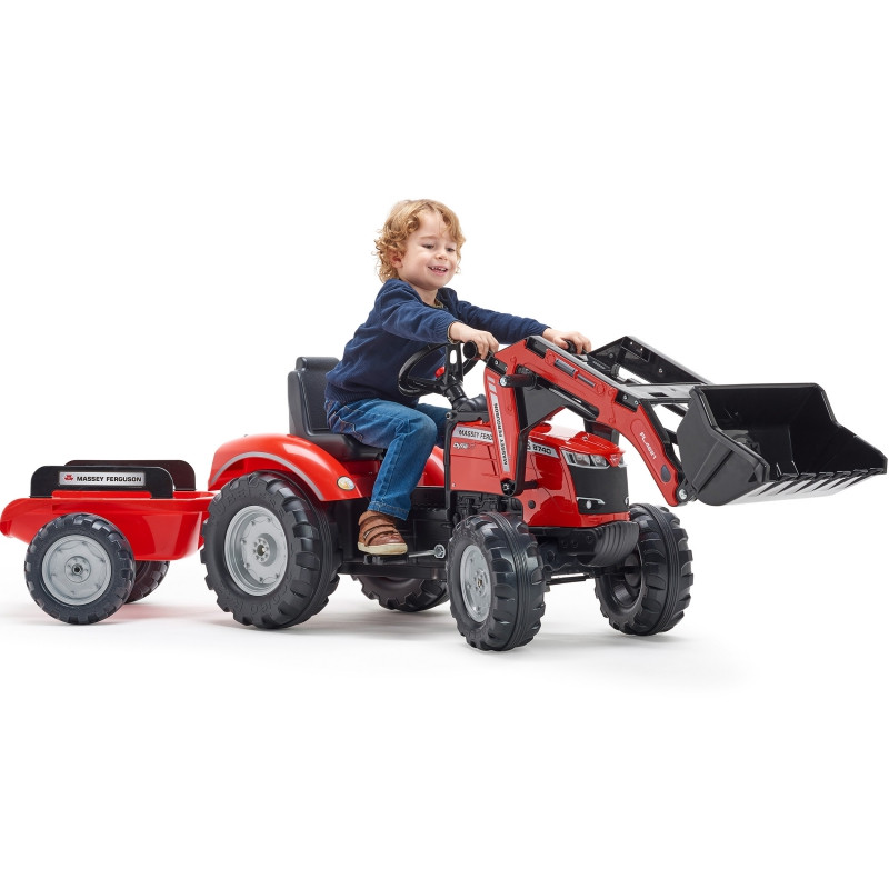 FALK Massey Ferguson raudonas pedalinis traktorius su priekaba nuo 3 metų