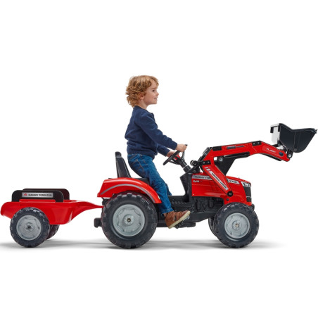 FALK Massey Ferguson raudonas pedalinis traktorius su priekaba nuo 3 metų FALK Massey Ferguson raudonas pedalinis traktorius su priekaba nuo 3 metų