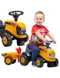 FALK JCB oranžinis traktorius su priekaba nuo 1 metų