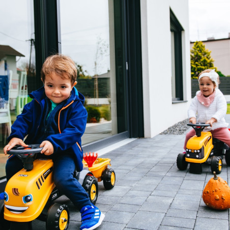 FALK JCB oranžinis traktorius su priekaba nuo 1 metų FALK JCB oranžinis traktorius su priekaba nuo 1 metų