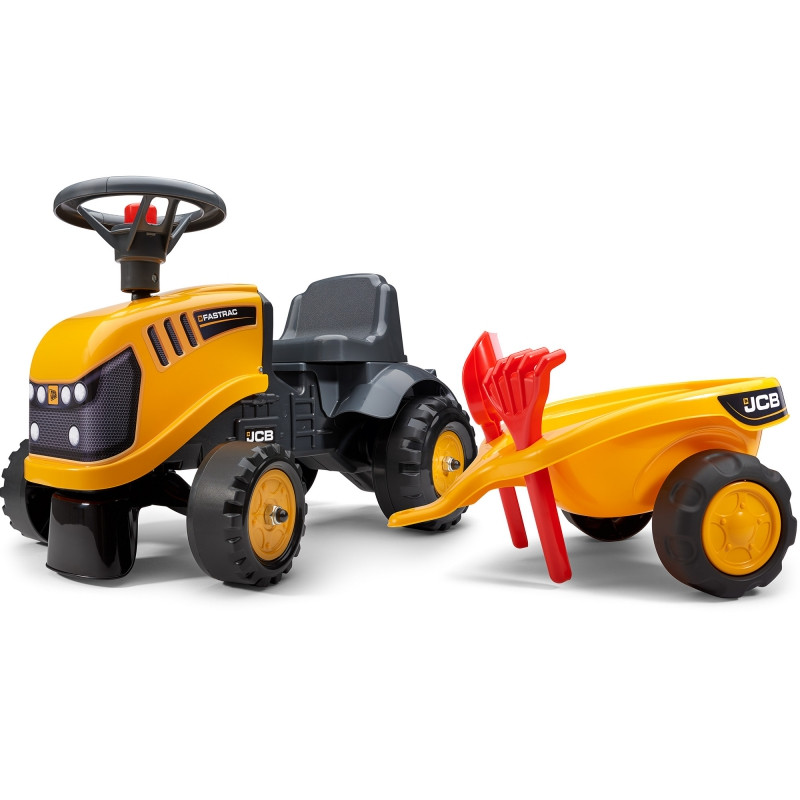 FALK JCB oranžinis traktorius su priekaba nuo 1 metų