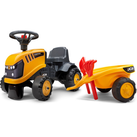 FALK JCB oranžinis traktorius su priekaba nuo 1 metų FALK JCB oranžinis traktorius su priekaba nuo 1 metų