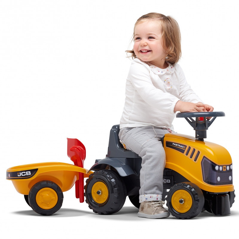 FALK JCB oranžinis traktorius su priekaba nuo 1 metų