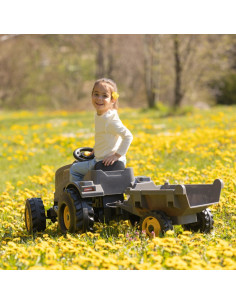 SMOBY Traktor XXL Szary na Pedały z Przyczepką 2