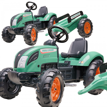 FALK Traktor Lander Zielony na Pedały z Przyczepką od 3 Lat FALK Traktor Lander Zielony na Pedały z Przyczepką od 3 Lat