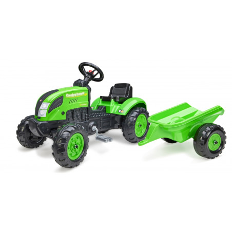 FALK Country Farmer pedalinis traktorius su priekaba Green 2-5 metai FALK Country Farmer pedalinis traktorius su priekaba Green 2-5 metai