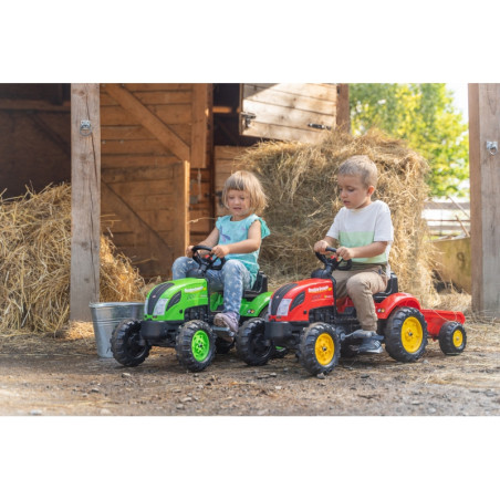 FALK Country Farmer pedalinis traktorius su priekaba Green 2-5 metai FALK Country Farmer pedalinis traktorius su priekaba Green 2-5 metai