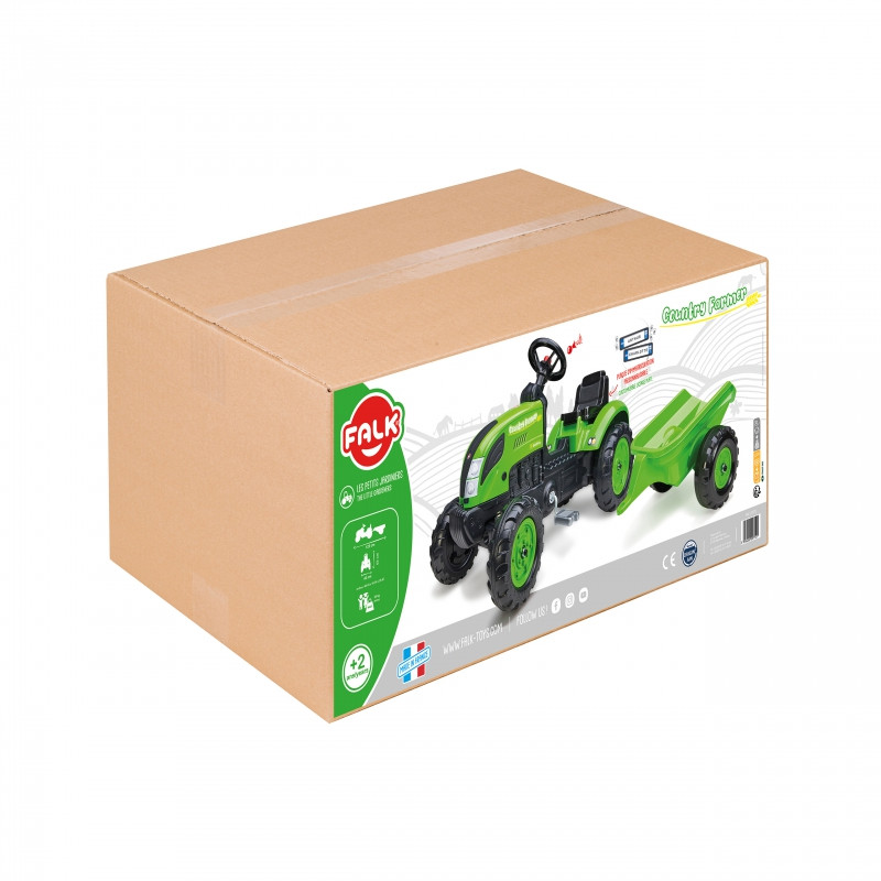 FALK Country Farmer pedalinis traktorius su priekaba Green 2-5 metai