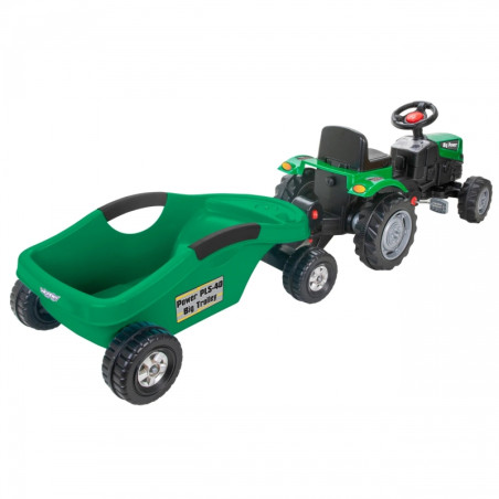 WOOPIE Big PowerTrac pedalinis traktorius su XXL priekaba WOOPIE Big PowerTrac pedalinis traktorius su XXL priekaba