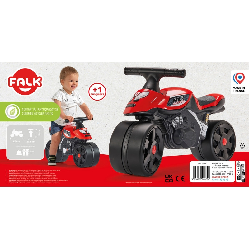 FALK Ride-on Racing raudoni platūs ratai 1+