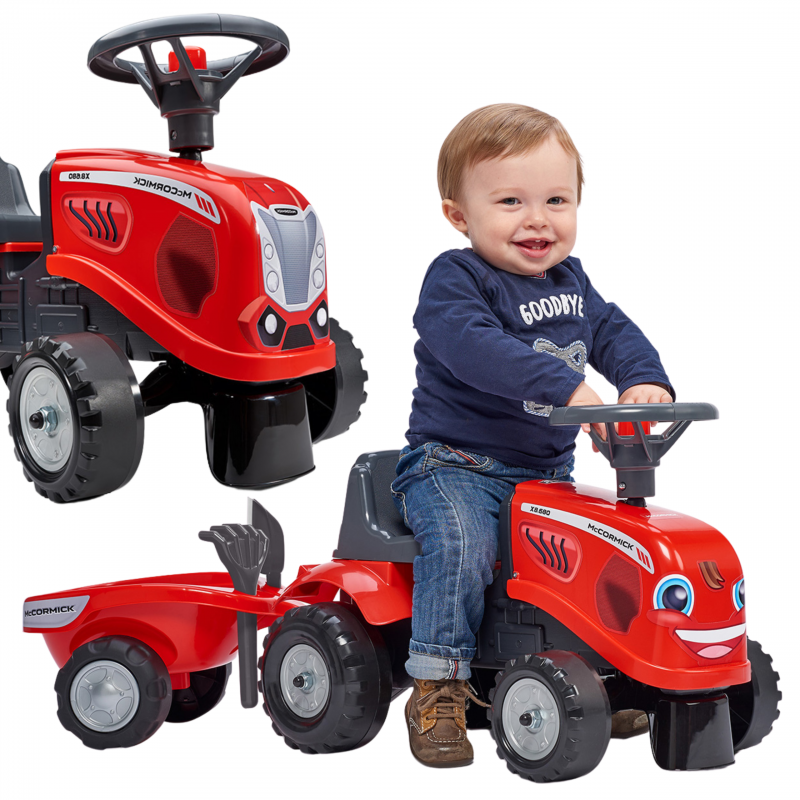 FALK traktorius Baby Mac Cormick Red su priekaba + akc. nuo 1 metų